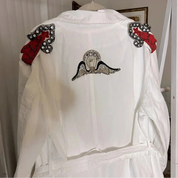 Amen Embellished Trench Coat - Italian Celebrity Favorite! NWT - Picture 6 of 12